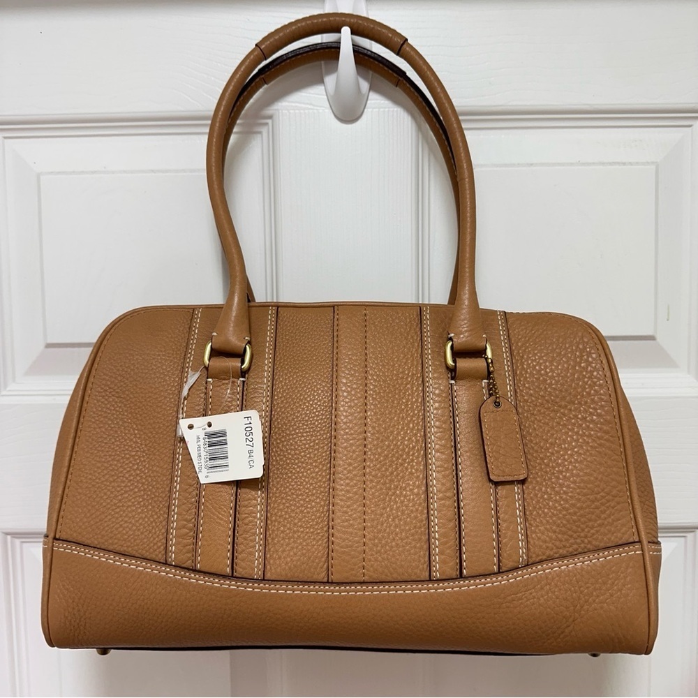 NEW Vintage Coach Hamilton Medium Satchel in Pebbled Caramel Leather - Picture 4 of 14